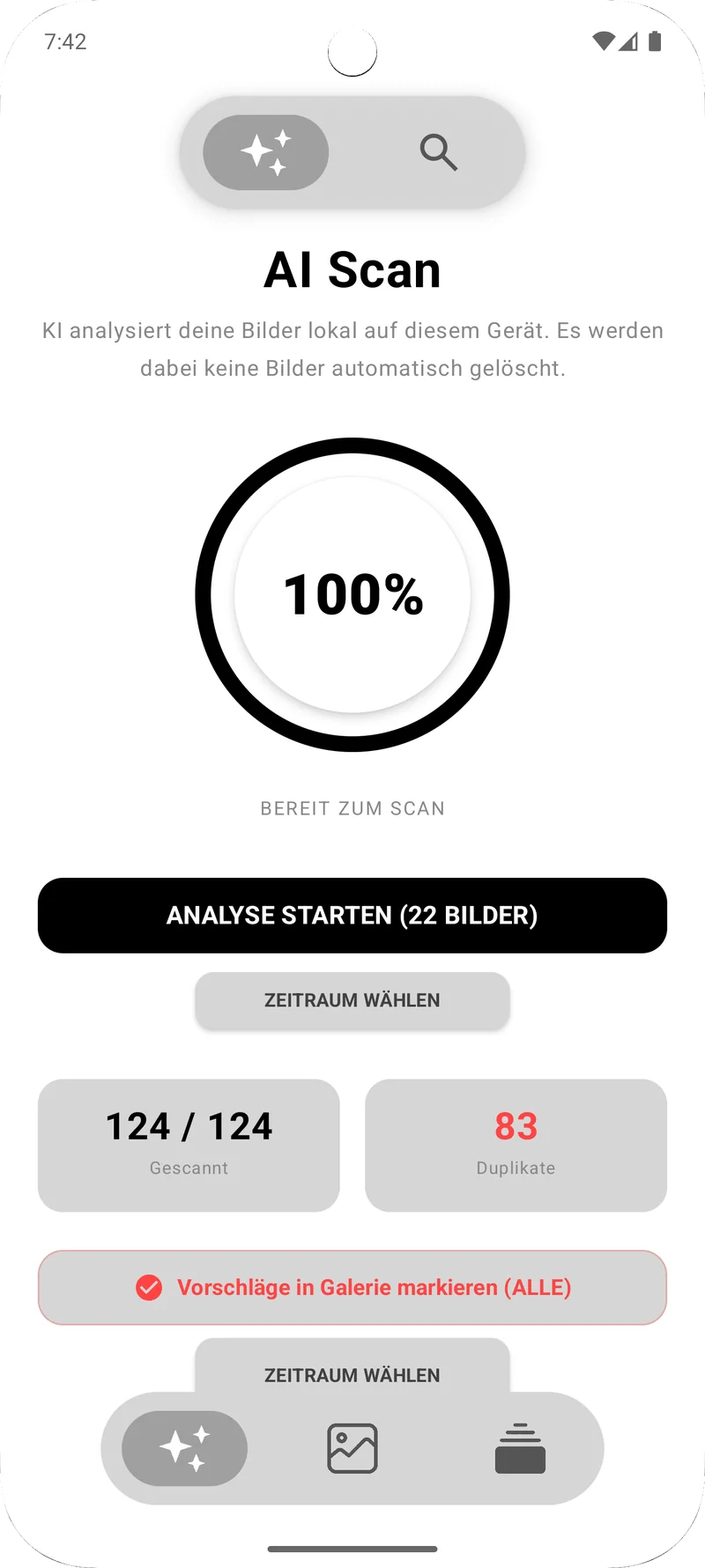 Lokaler Analysescan; die Personenansicht wird noch ergänzt
