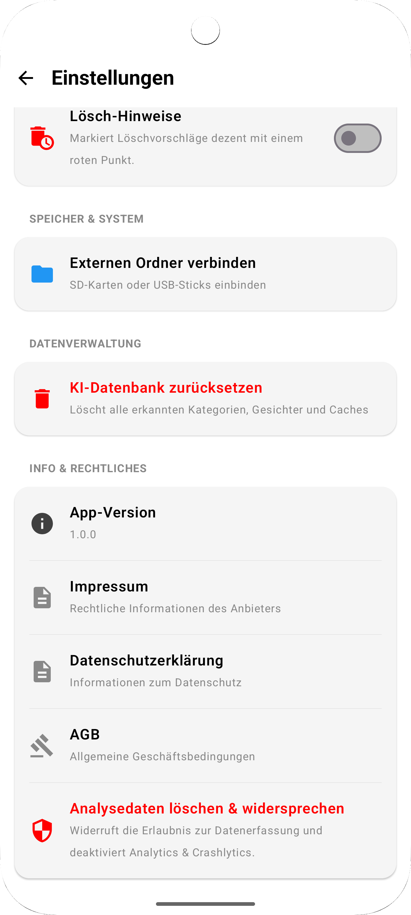 Schritt 2: Datennutzung verwalten