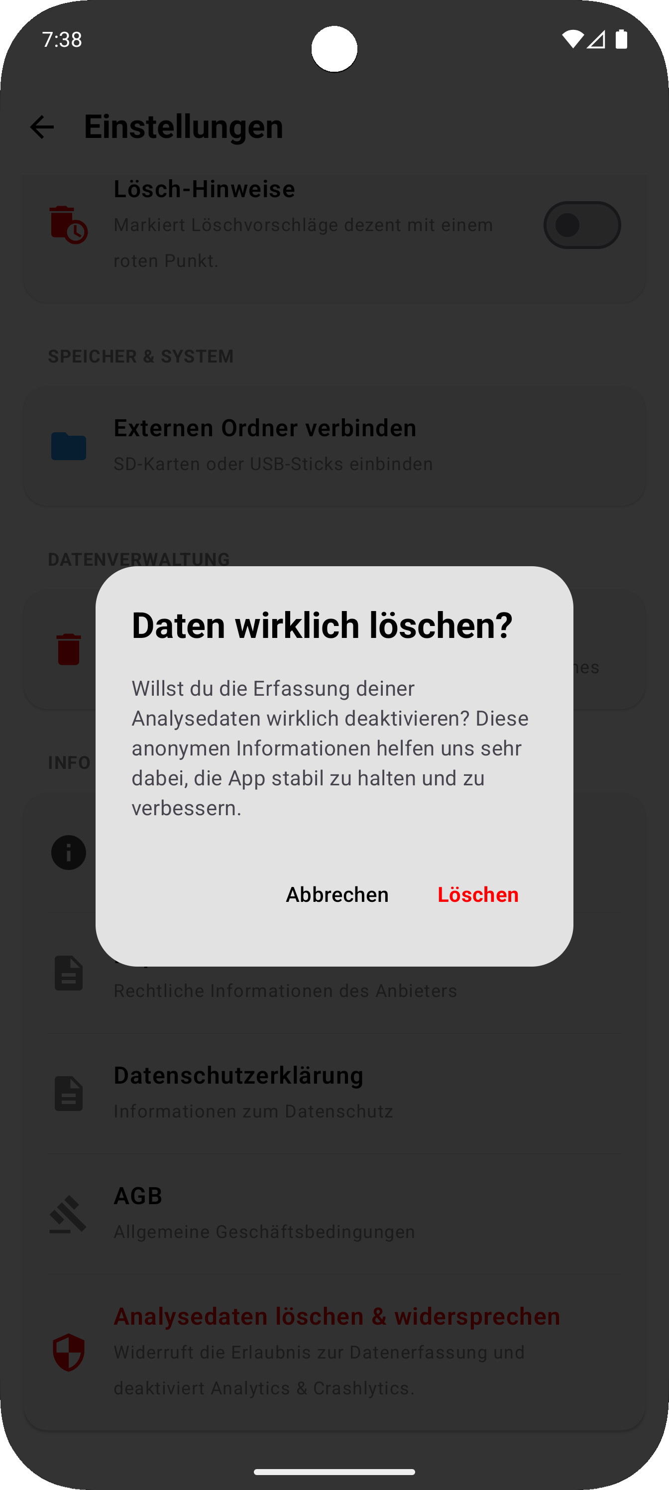 Schritt 3: Löschen bestätigen